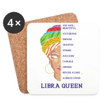 Zodiac sign Libra - Coasters (set of 4) - white - Front