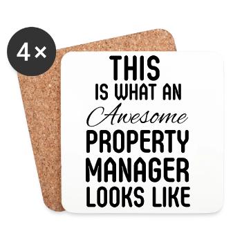 Property Manager Real Estate Appreciation Gift - Coasters (set of 4) - white - Front