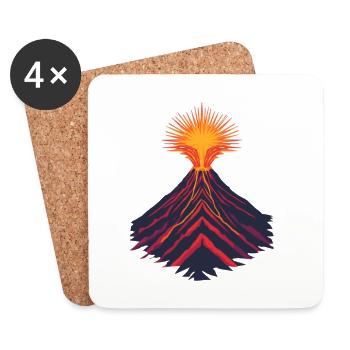 Fire and flame - Coasters (set of 4) - white - Front