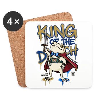 Frog King Ditch D20 RPG Amphibian Knight Art - Coasters (set of 4) - white - Front