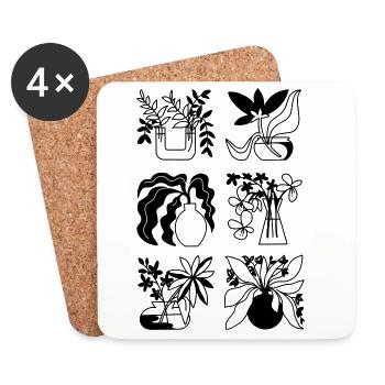 Flower vases - Coasters (set of 4) - white - Front