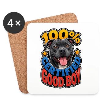 Staffordshire Bull Terrier - Coasters (set of 4) - white - Front