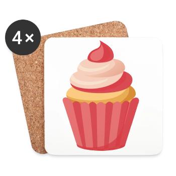 cupcake - Coasters (set of 4) - white - Front