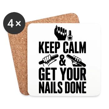 Keep Calm & Get Your Nails Done - Coasters (set of 4) - white - Front