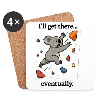 Koala Bouldering Dyno Jump – I'll get there - Coasters (set of 4) - white - Front