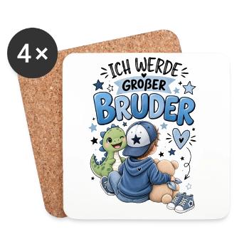 Ich werde Großer Bruder - Untersetzer (4er-Set) - Weiß - Vorne