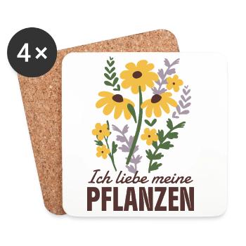 Pflanzen Liebe - Untersetzer (4er-Set) - Weiß - Vorne