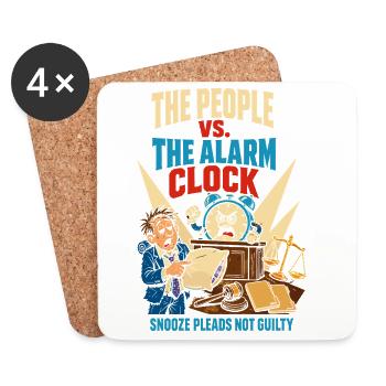 People against the alarm clock - Coasters (set of 4) - white - Front