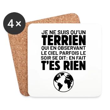 Terrien - Dessous de verre (lot de 4) - blanc - Devant