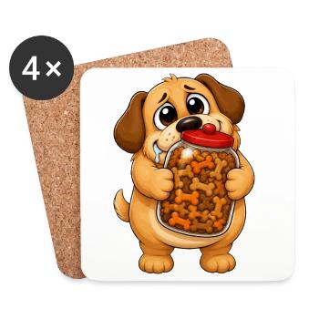 Drooling Dog Treat Jar Obsession - Coasters (set of 4) - white - Front