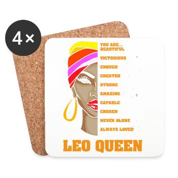 Zodiac sign Leo - Coasters (set of 4) - white - Front