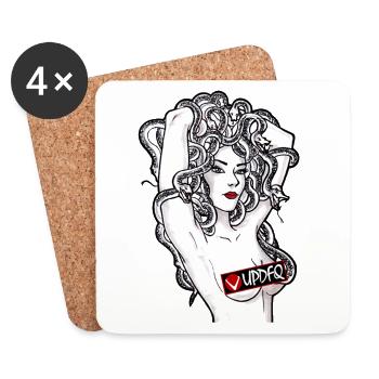 Medusa-Noir-Reihe - Untersetzer (4er-Set) - Weiß - Vorne