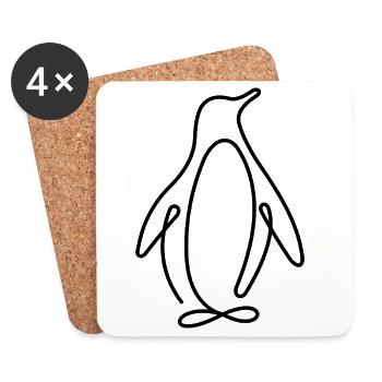 Pinguin Frontansicht Antarktis Winter Tierliebe - Untersetzer (4er-Set) - Weiß - Vorne