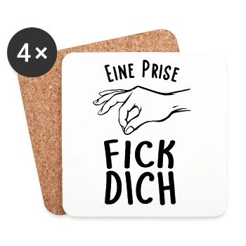 Eine Prise Fick Dich Frecher Böser Spruch - Untersetzer (4er-Set) - Weiß - Vorne