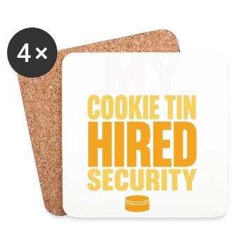 My Cookie Tin Hired Security - Untersetzer (4er-Set) - Weiß - Vorne