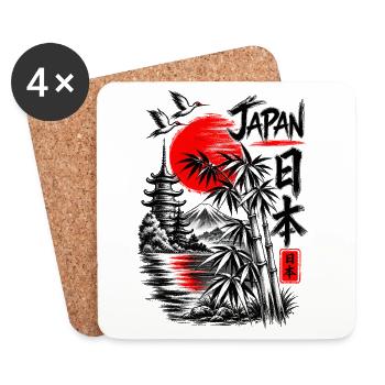 Japan – Land der aufgehenden Sonne - Untersetzer (4er-Set) - Weiß - Vorne