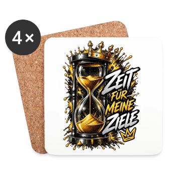 Königliche Stunde: Zeit Für Meine Zeile - Untersetzer (4er-Set) - Weiß - Vorne