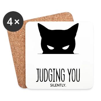 Judging you - Untersetzer (4er-Set) - Weiß - Vorne