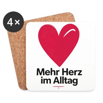 Mehr Herz im Alltag - Untersetzer (4er-Set) - Weiß - Vorne