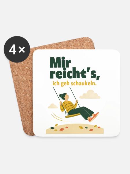 Mir reicht's, ich geh schaukeln Herbst - Untersetzer (4er-Set) - Weiß