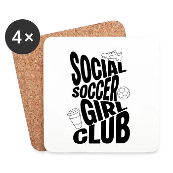 Soccer Girl Club - Untersetzer (4er-Set) - Weiß - Vorne