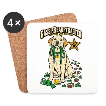 Gassi-Beauftragter - Untersetzer (4er-Set) - Weiß - Vorne