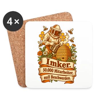 Imker 50000 Mitarbeiter Bienen - Untersetzer (4er-Set) - Weiß - Vorne