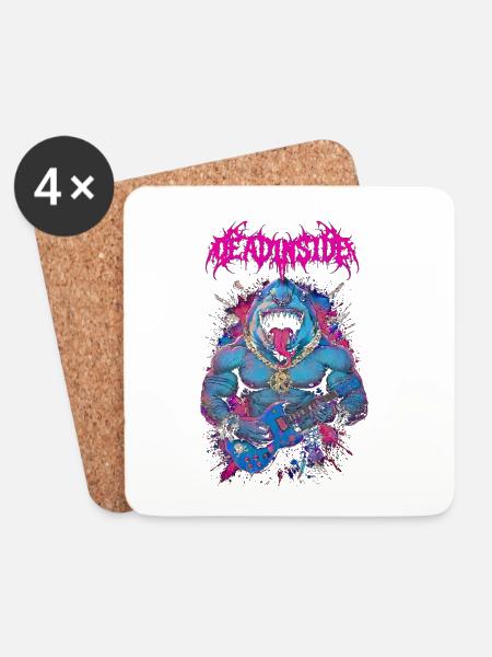 Neonhai-Felsenbestie - Untersetzer (4er-Set) - Weiß