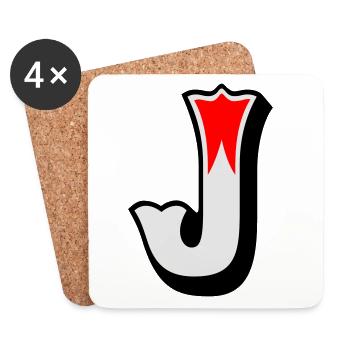 Buchstabe - J - Coasters (set of 4) - white - Front