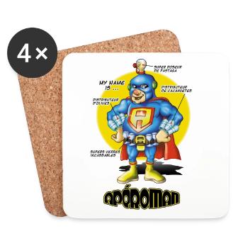 Apéro man - Dessous de verre (lot de 4) - blanc - Devant