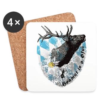 NCD Hirsch - Untersetzer (4er-Set) - Weiß - Vorne