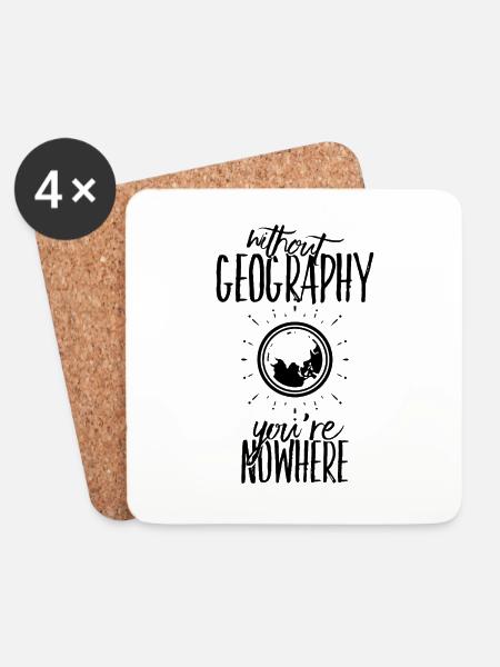 Erdkunde Geographie Geschenkidee lustiger Spruch - Untersetzer (4er-Set) - Weiß