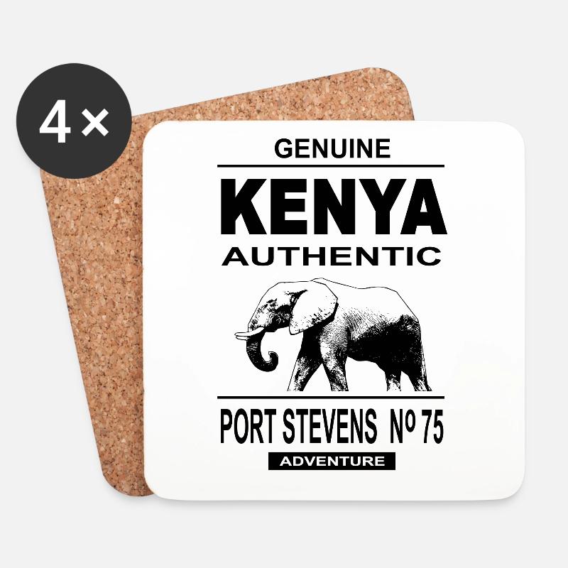 Kenia - Elefant - Safari - Untersetzer (4er-Set) - Weiß