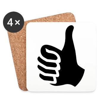 Thumbs up - Coasters (set of 4) - white - Front