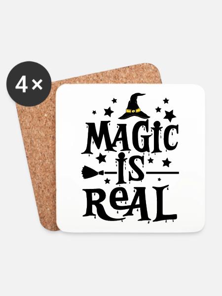 Magie ist real - Untersetzer (4er-Set) - Weiß