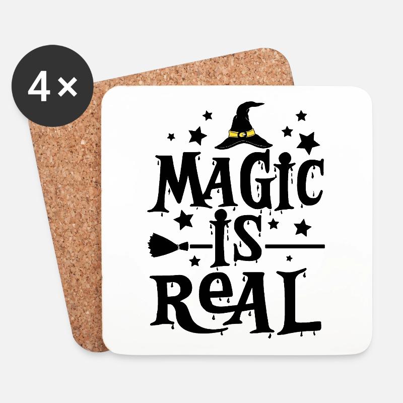 Magie ist real - Untersetzer (4er-Set) - Weiß