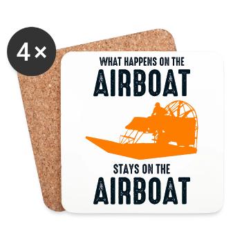 Airboat Fanboat Airboating Planeboat Bateau de marais - Dessous de verre (lot de 4) - blanc - Devant
