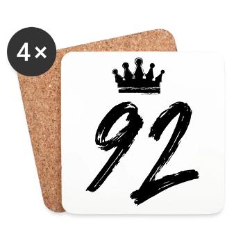 92 Number crown - Coasters (set of 4) - white - Front