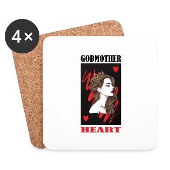 Godmother Aunt Godmother Baptismal Godchild - Coasters (set of 4) - white - Front