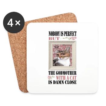 Godmother Aunt Godmother Baptismal Godchild - Coasters (set of 4) - white - Front