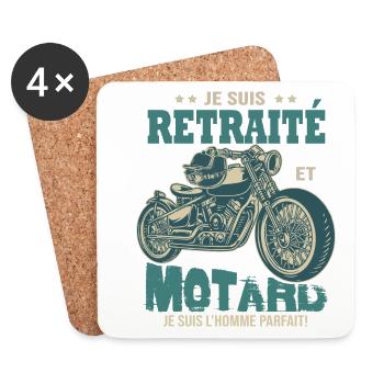 motard parfait retraité parfait retraite - Dessous de verre (lot de 4) - blanc - Devant
