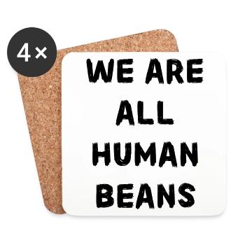 Haricots humains. Haricots humains. Cadeau - Dessous de verre (lot de 4) - blanc - Devant