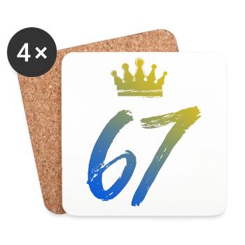 67 Zahl Krone - Untersetzer (4er-Set) - Weiß - Vorne