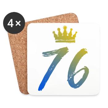 76 Couronne numérique - Dessous de verre (lot de 4) - blanc - Devant