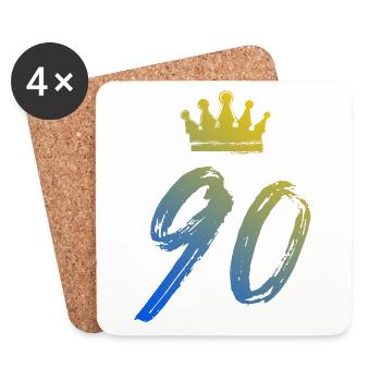 90 Zahl Krone - Untersetzer (4er-Set) - Weiß - Vorne