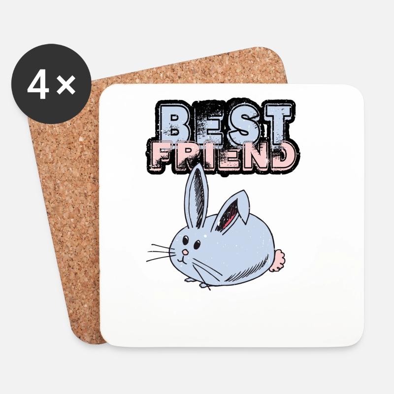 Best Friend Mouse - Untersetzer (4er-Set) - Weiß