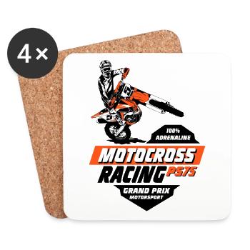 Moto Cross - Motocross - Supercross - Coasters (set of 4) - white - Front