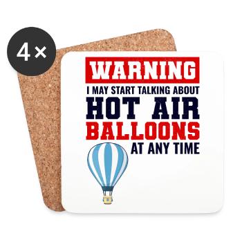 Heißluftballonfahrt Hopper Ballonfahrt Ballonfahrer - Untersetzer (4er-Set) - Weiß - Vorne