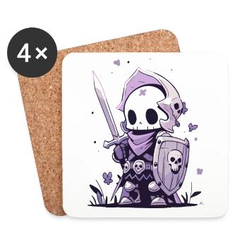 Cute Halloween Skeleton - Cute Scary Design - Coasters (set of 4) - white - Front