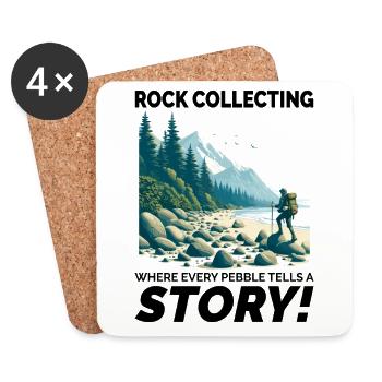 Pebble Rock Collecte de minéraux Collectionneurs Géologie - Dessous de verre (lot de 4) - blanc - Devant